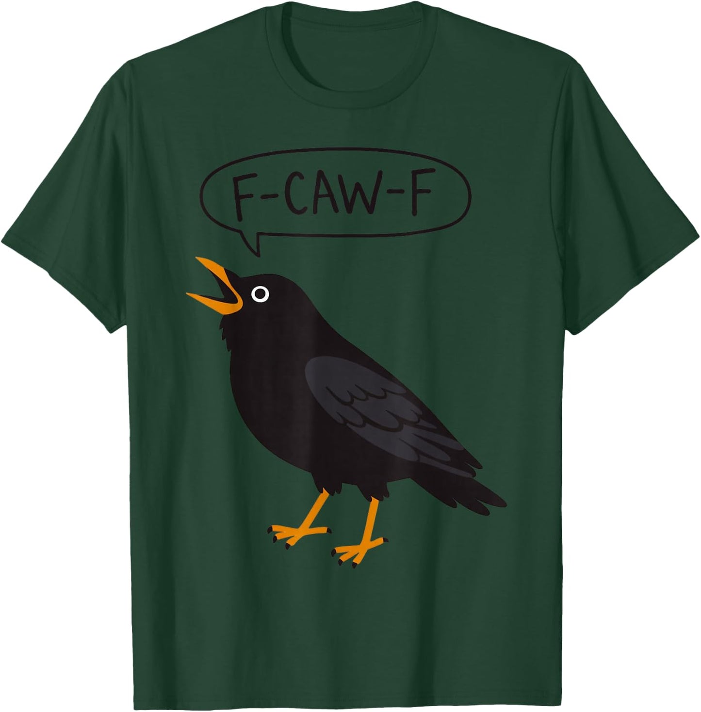 F-Caw-F Black Crow Silhouette Funny Bird Adult Humor T-Shirt - T-Shirt | Forest
