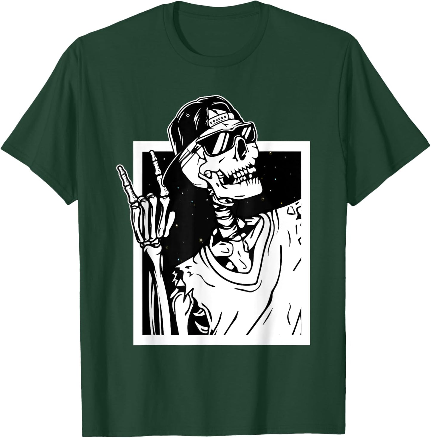 Rock Skeleton Hand Halloween Costume Funny Rocker Music T-Shirt - T-Shirt | Forest