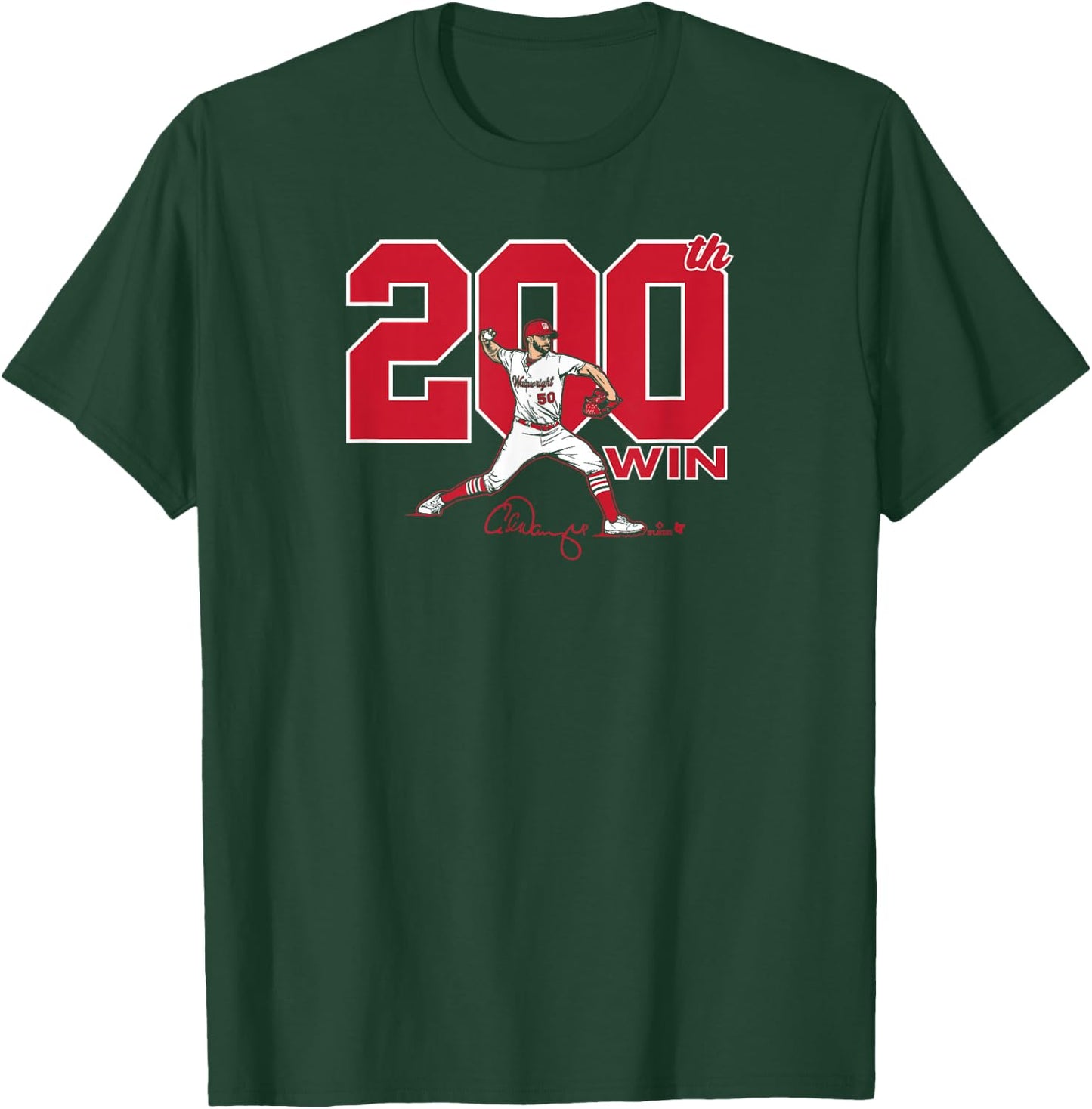 Adam Wainwright - 200 Wins - St. Louis Baseball T-Shirt - T-Shirt | Forest