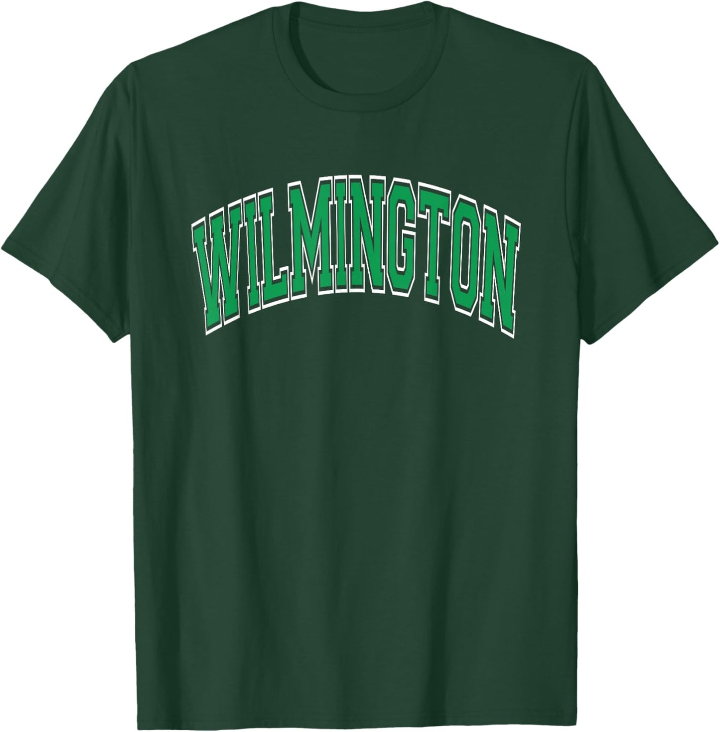 Wilmington Arched Style Green Text T-Shirt - T-Shirt | Forest