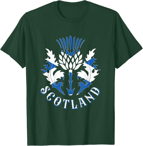 Scottish Flag and Scottish Thistle Scotland Emblem