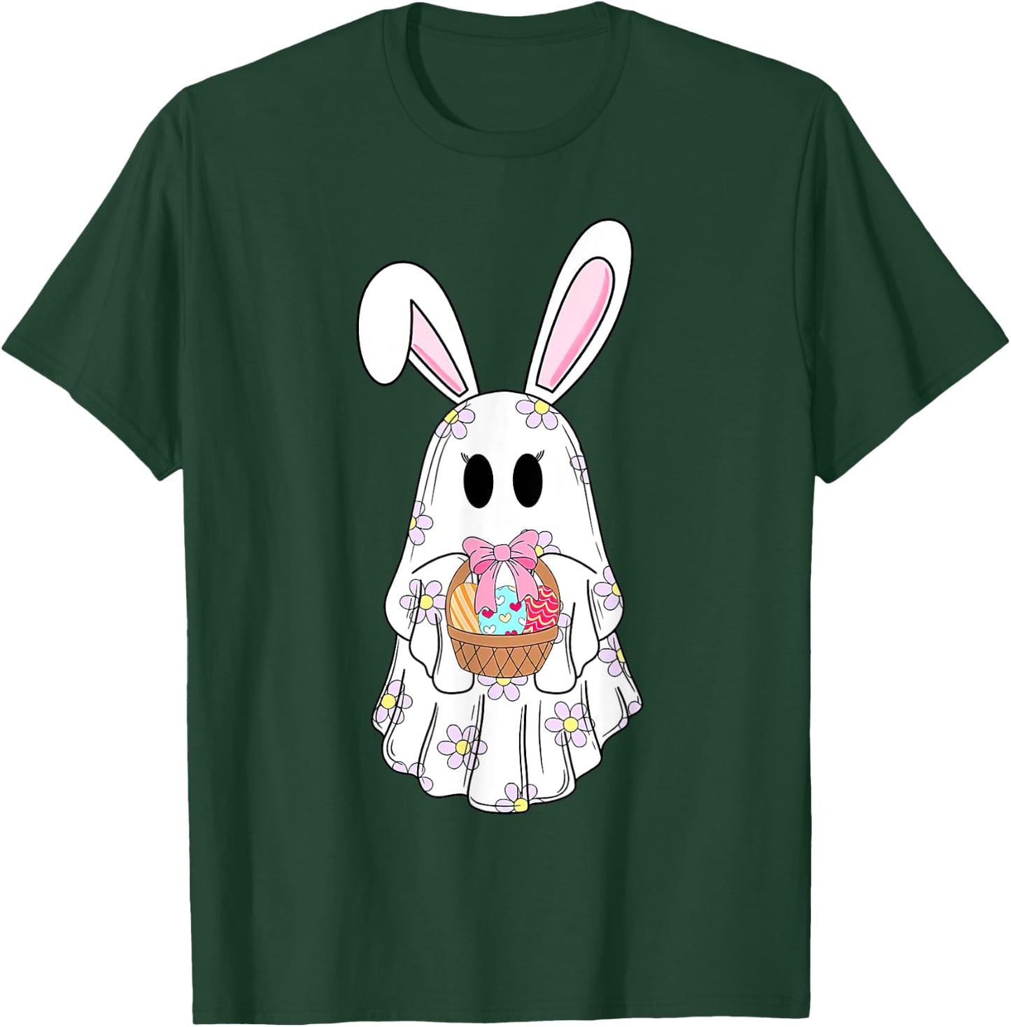 Cute Ghost Bunny Ghost Rabbit Easter Day Rabbit Lover T-Shirt - T-Shirt | Forest