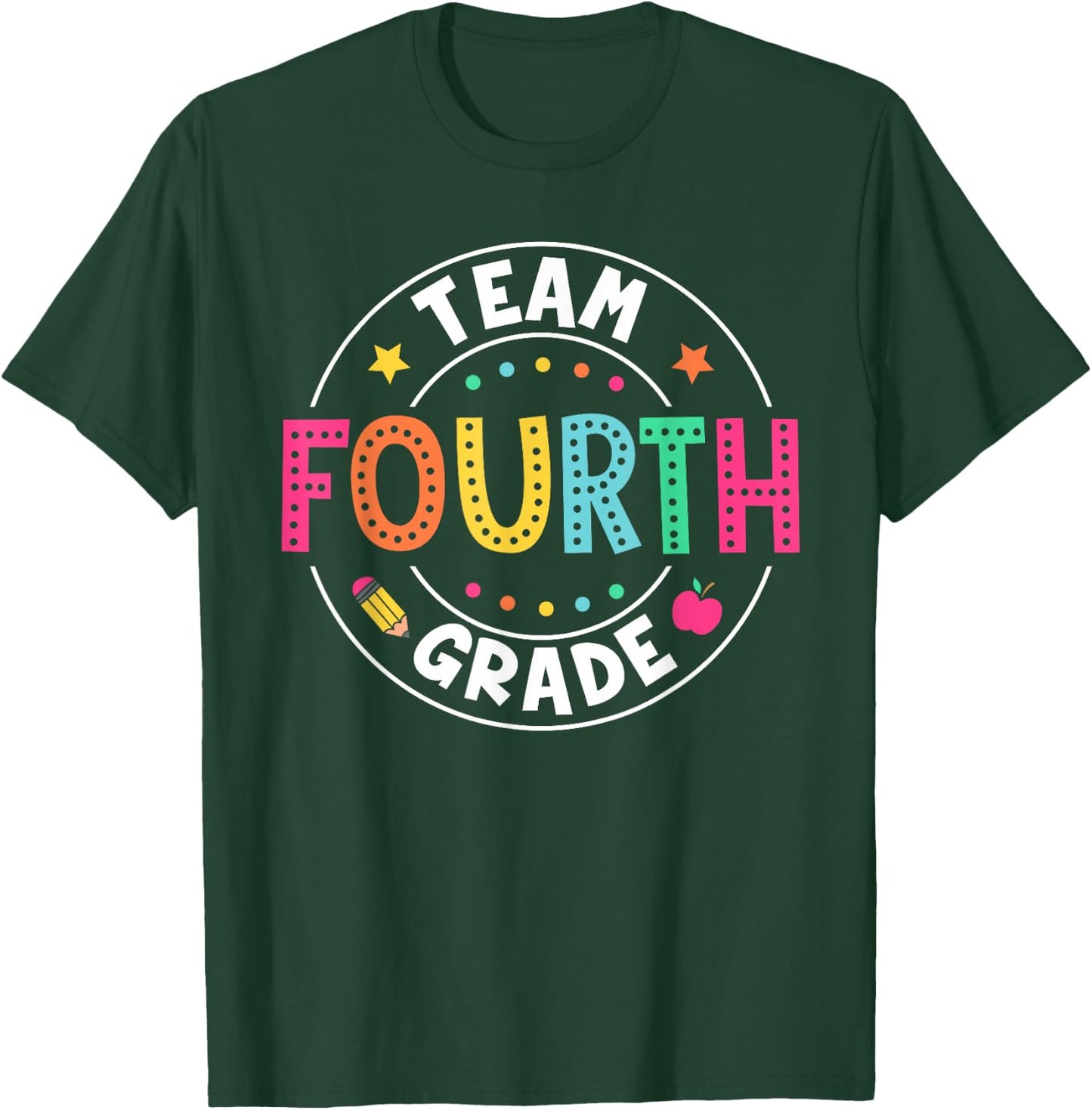 Team Fourth Grade Teacher Kid Back To School 4th Grade Squad T-Shirt - T-Shirt | Forest