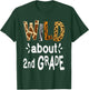 Wild about 2Nd Grade, Teacher Student First Day Of School Men Women Girls Kids T-Shirt - T-Shirt | Forest