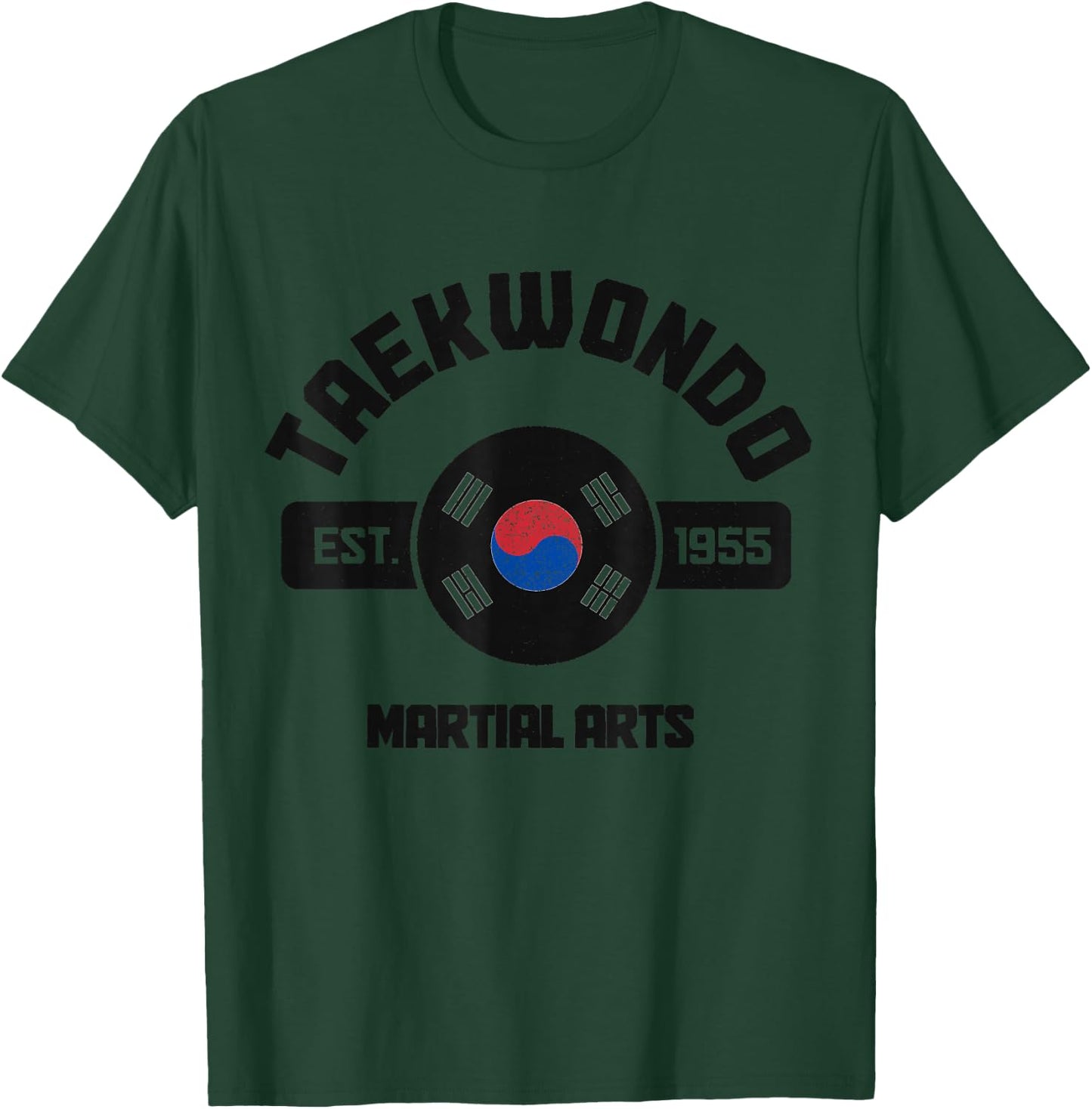 Taekwondo South Korean Flag Martial Arts Fighter T-Shirt - T-Shirt | Forest