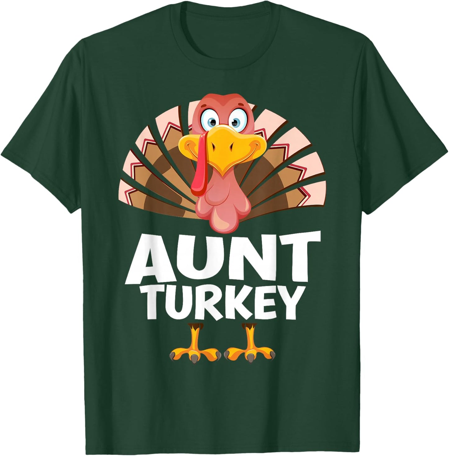 Thanksgiving Aunt Turkey Matching Pajama T-Shirt - T-Shirt | Forest
