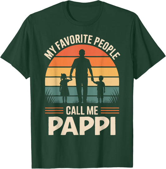 My Favorite People Call Me PAPPI Retro Sunset T-Shirt - T-Shirt | Forest
