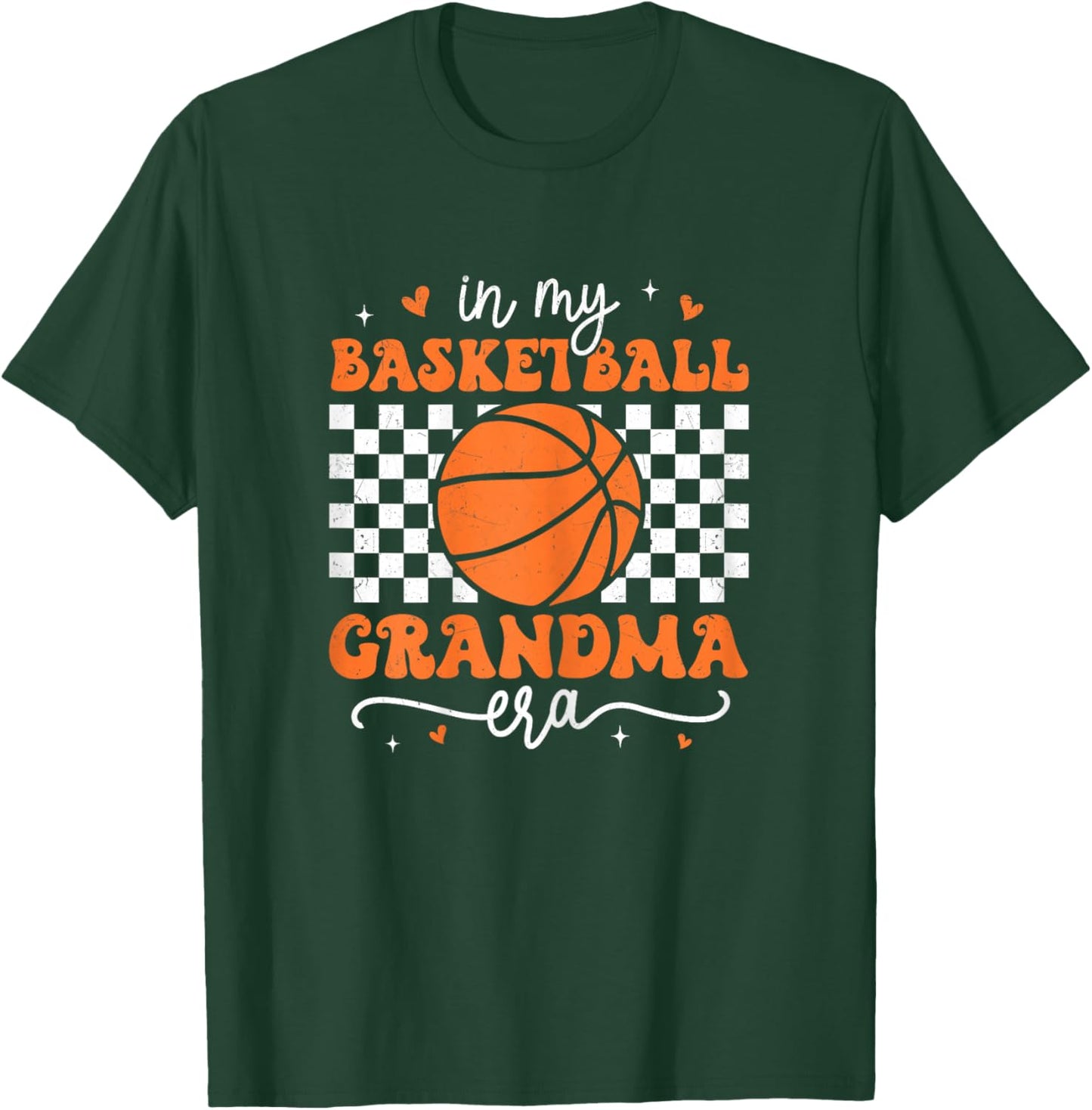 In My Basketball Grandma Era Groovy Retro Basketball Grandma T-Shirt - T-Shirt | Forest