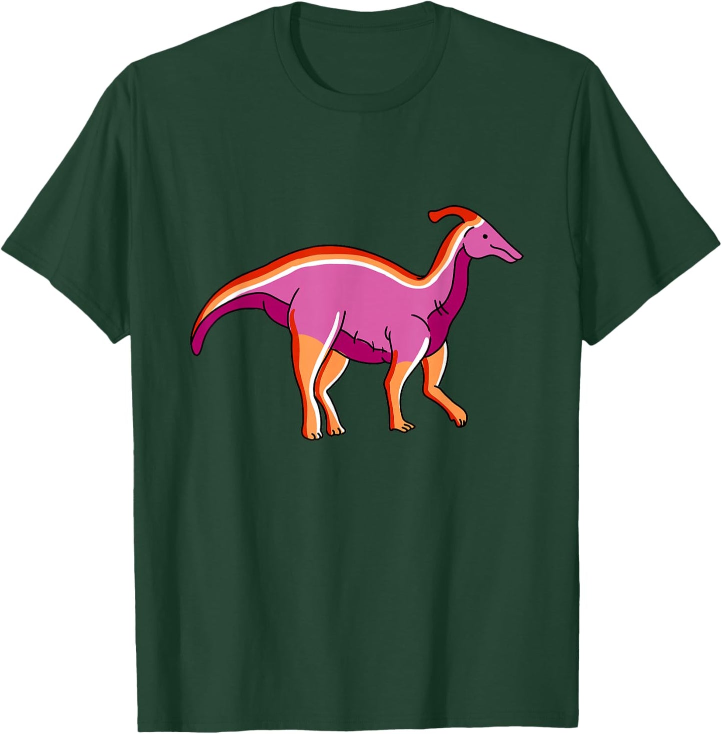 Lesbian Dinosaur Orange Pink Lesbian Pride T-Shirt - T-Shirt | Forest