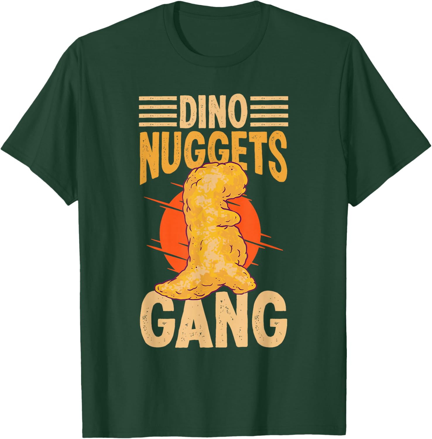 Dino Nugget Cushion Dino Gang Dino Chicken Nugget Lovers , black T-Shirt - T-Shirt | Forest