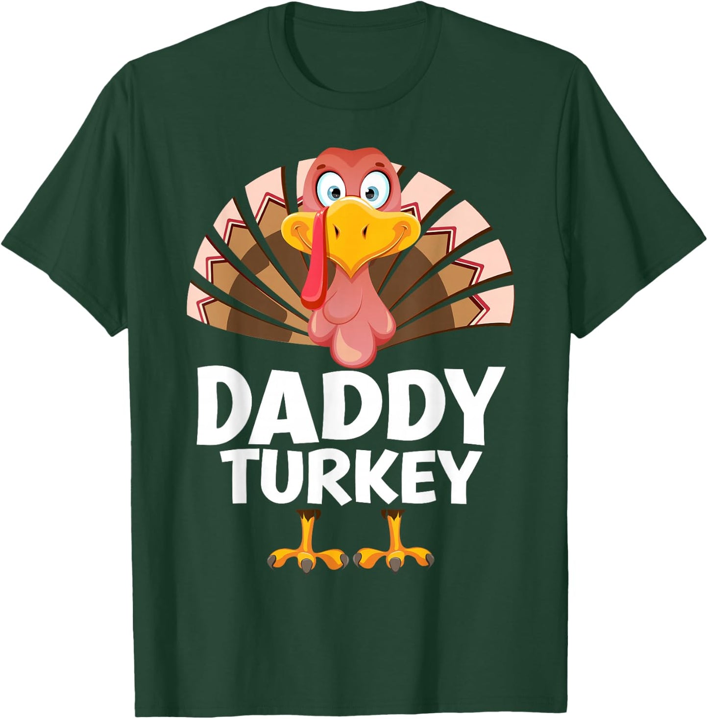 Thanksgiving Daddy Turkey Matching Pajama T-Shirt - T-Shirt | Forest