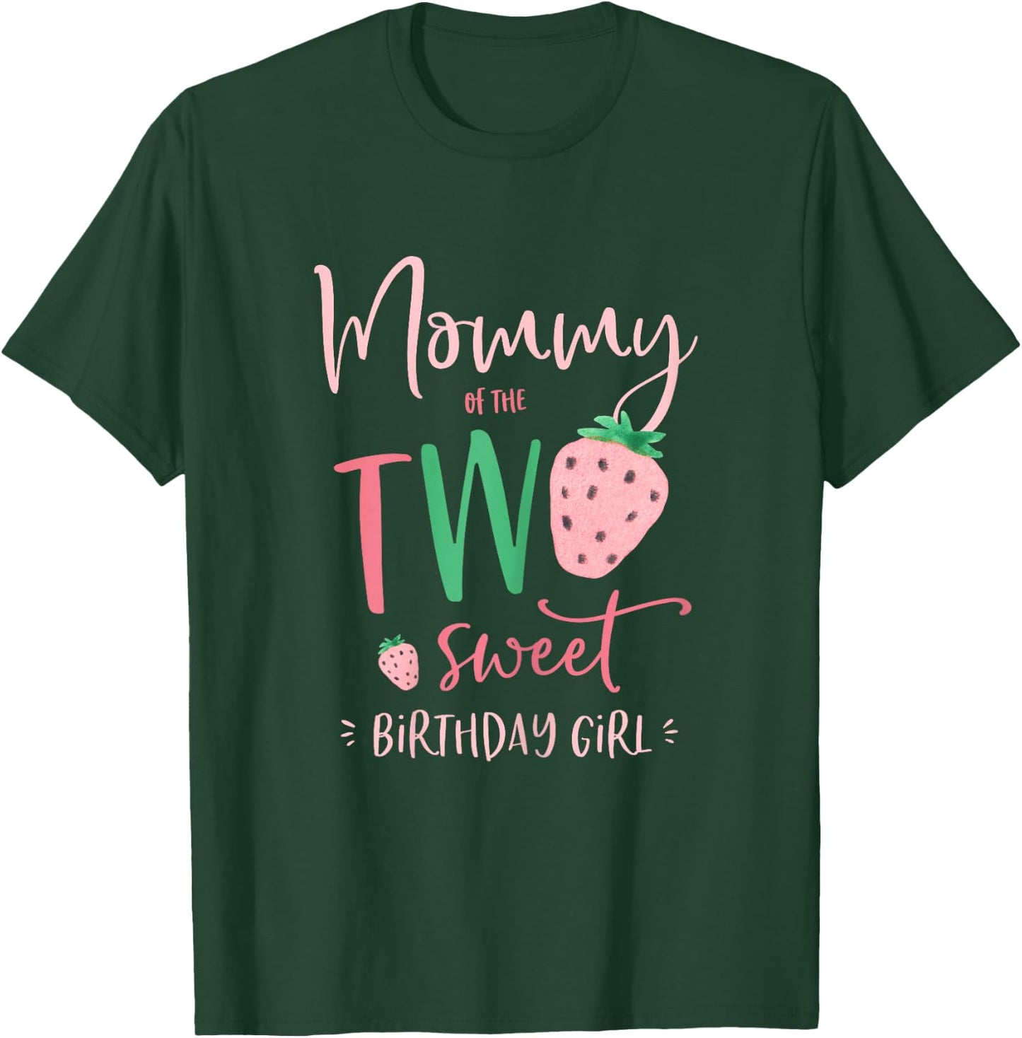 Mama der Zwei Süße Geburtstagskind Strawberry 2nd Party T-Shirt - T-Shirt | Forest