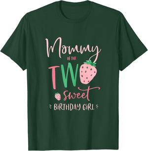 Mama der Zwei Süße Geburtstagskind Strawberry 2nd Party T-Shirt - T-Shirt | Forest