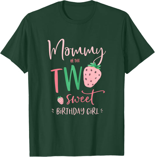 Mama der Zwei Süße Geburtstagskind Strawberry 2nd Party T-Shirt - T-Shirt | Forest