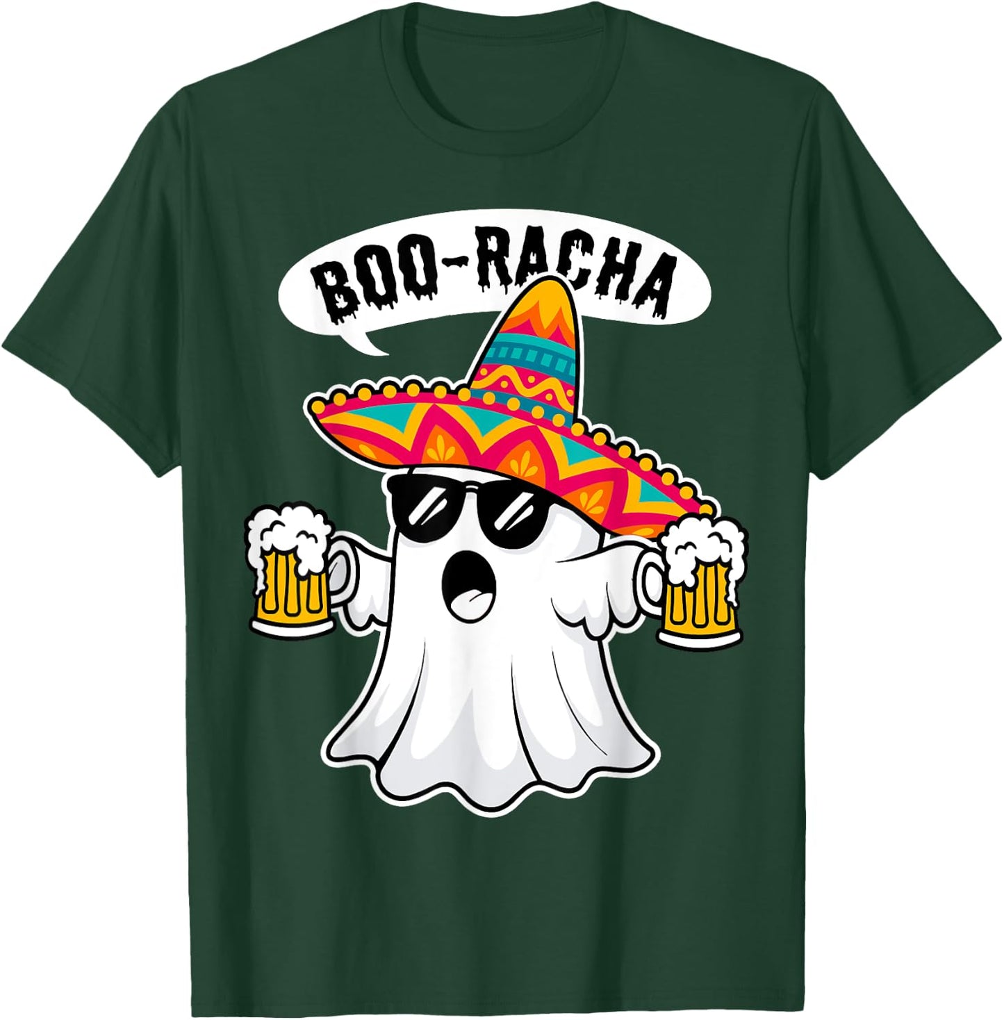 Boo-Racha Halloween Cute Ghost Boo Borracha Cinco De Mayo T-Shirt - T-Shirt | Forest