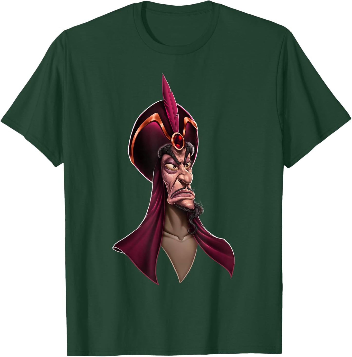 Disney Aladdin Jafar Up Close Portrait Graphic , Black, S T-Shirt - T-Shirt | Forest