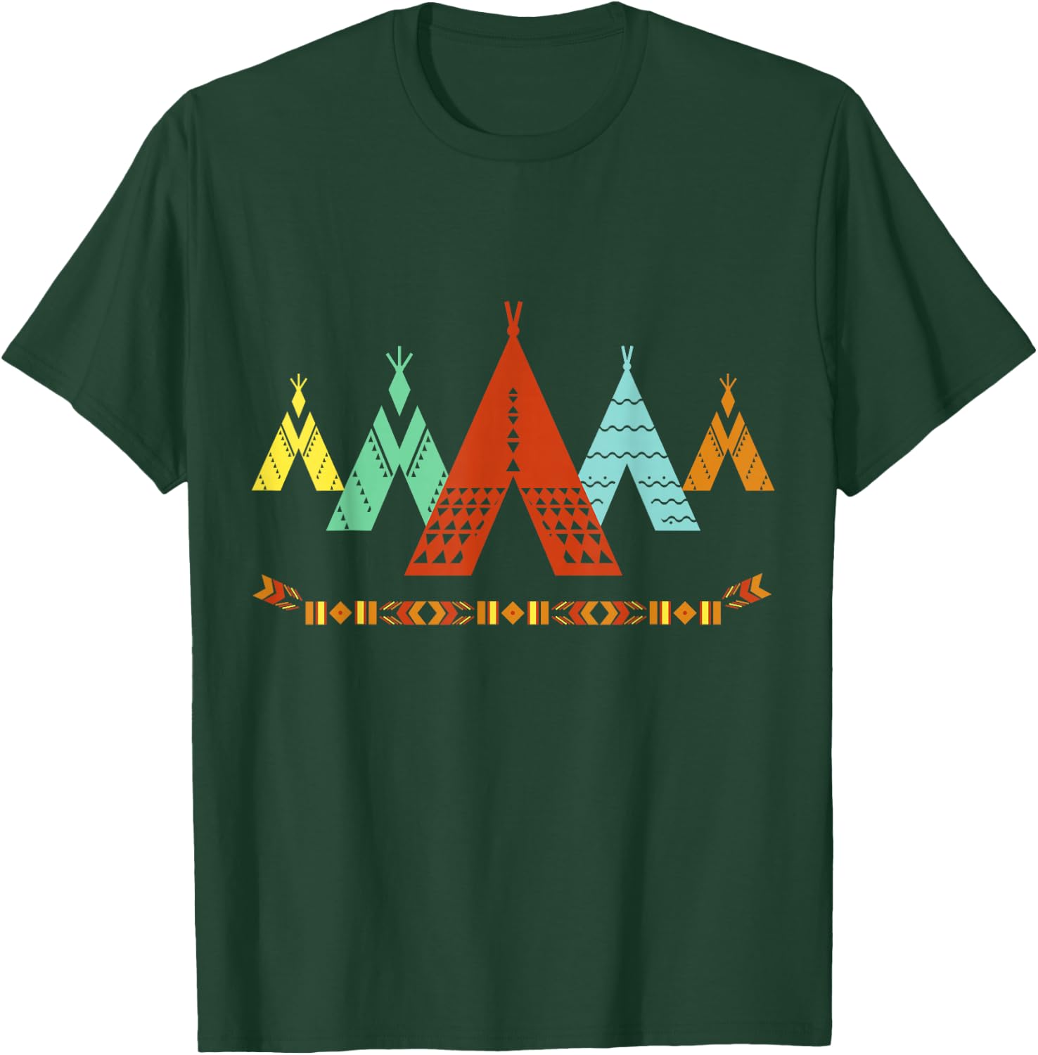 Vintage Native American Teepee , Indian Shirt T-Shirt - T-Shirt | Forest