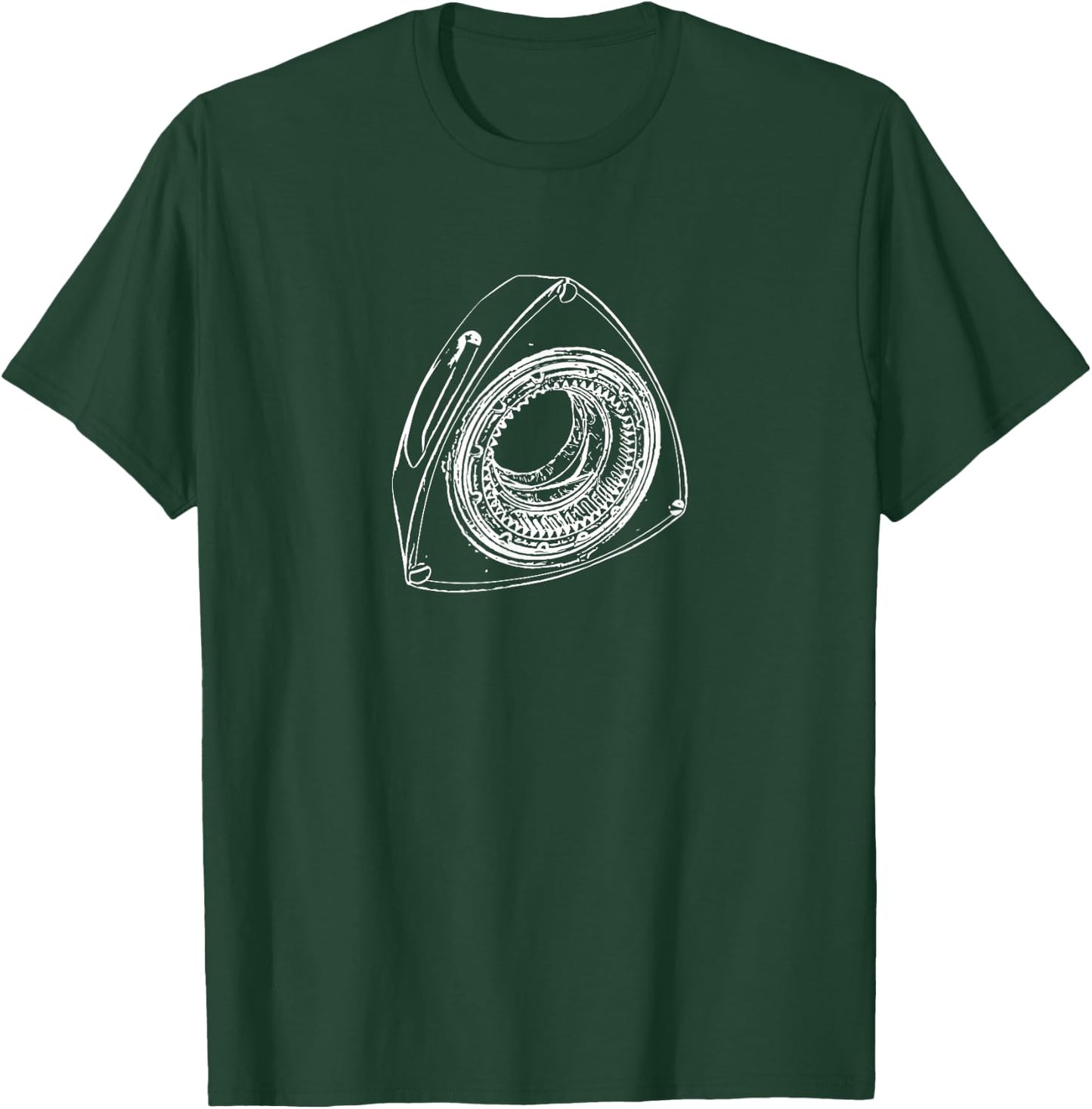 Rotary Sketch of a Wankel Car Engine Rotar T-Shirt - T-Shirt | Forest