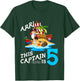 Kids 5 Year Old Pirate Birthday Boy This Captain Is 5 T-Shirt - T-Shirt | Forest