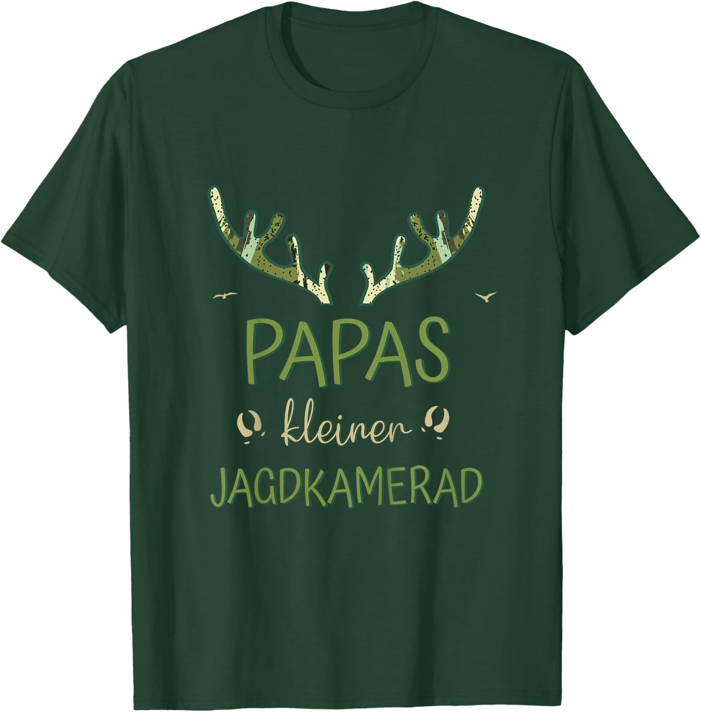 Children's with German Text Hunter Son - Papas Little Hunting Comad T-Shirt - T-Shirt | Forest