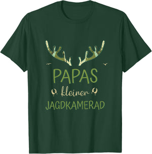 Children's with German Text Hunter Son - Papas Little Hunting Comad T-Shirt - T-Shirt | Forest