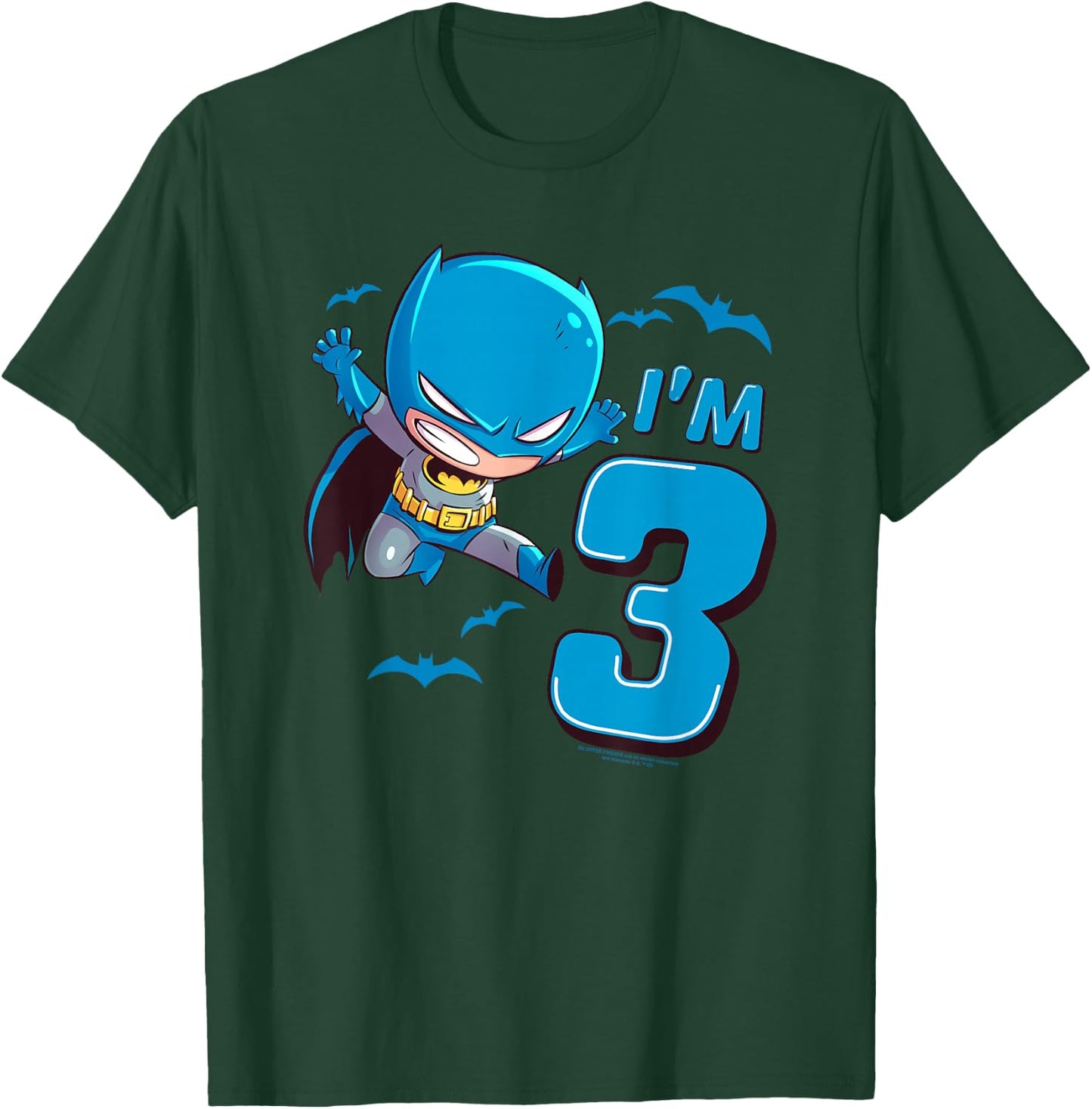 Batman 3rd Birthday Cute I'm 3 T-Shirt - T-Shirt | Forest
