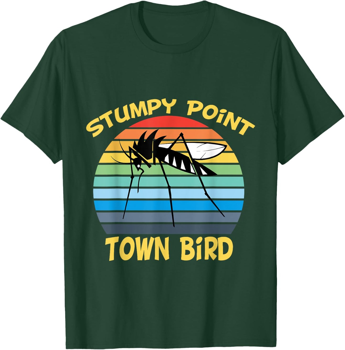 Stumpy Point NC OBX Retro Mosquito T-Shirt - T-Shirt | Forest
