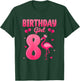 8th Birthday Party 8 Years Old Cute Flamingo Birthday Girl T-Shirt - T-Shirt | Forest