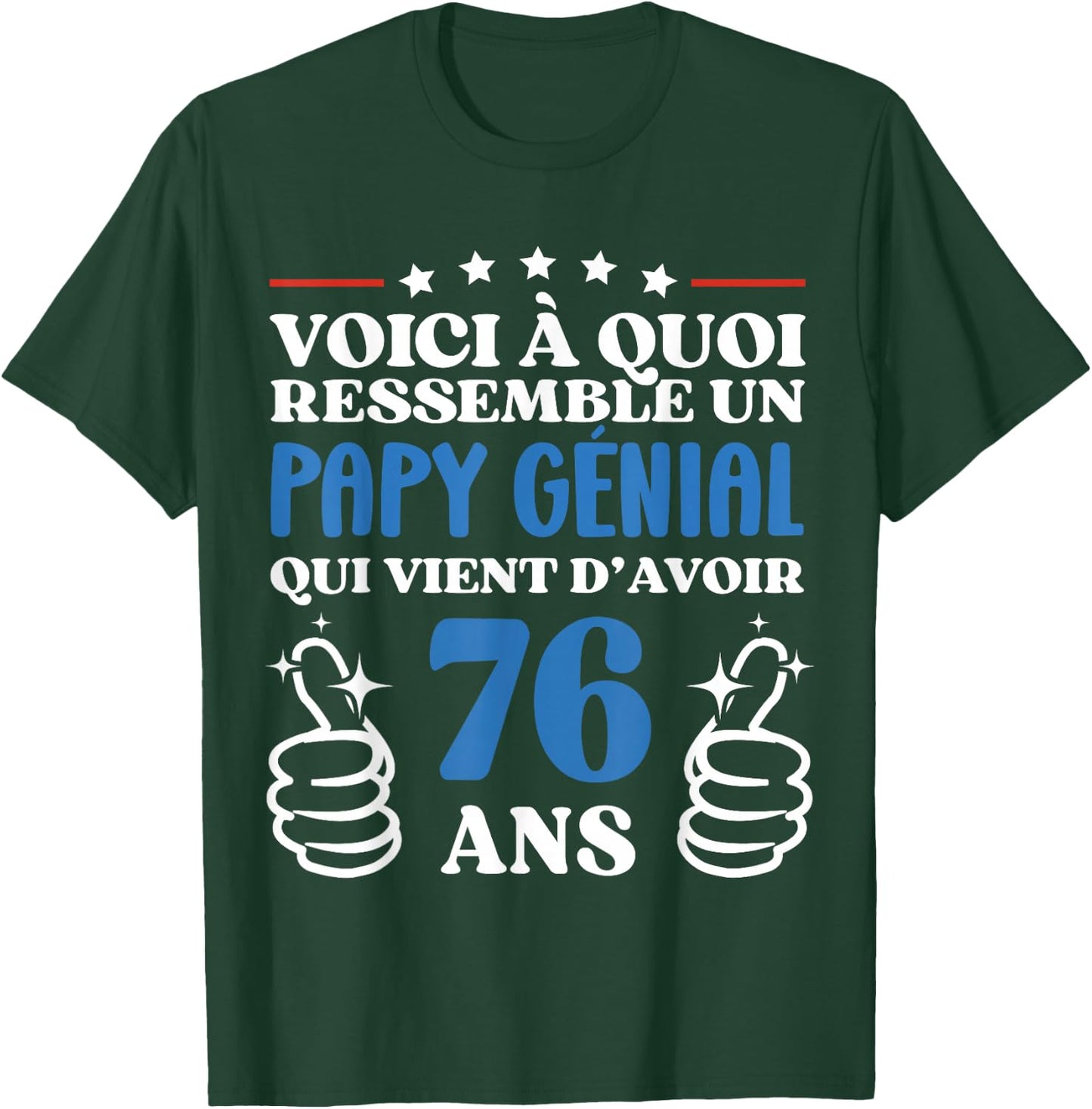 76 Years Gift Humor Birthday Grandpa Awesome , Black, S T-Shirt - T-Shirt | Forest