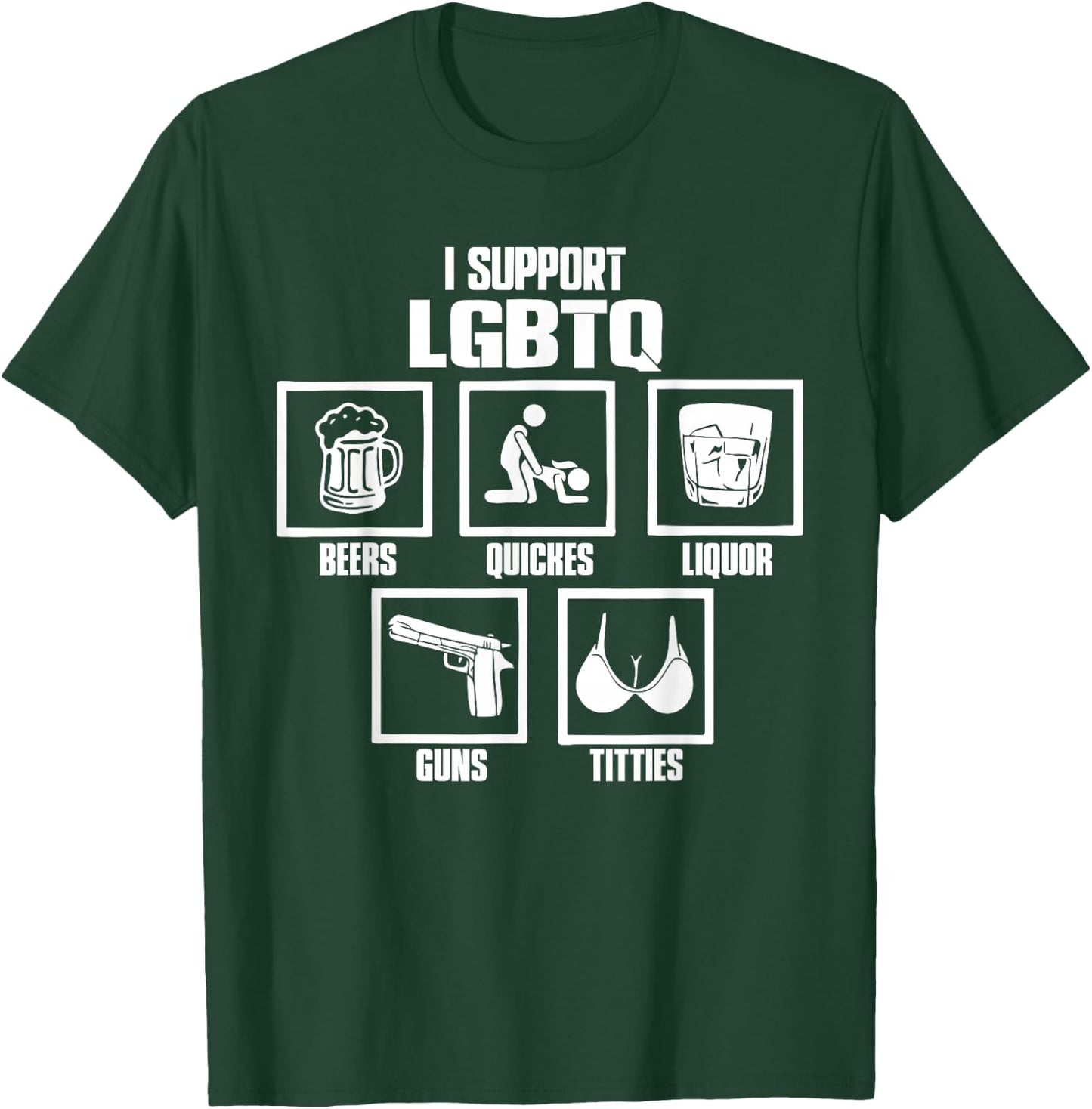 I Support LGBTQ Funny Pride Month T-Shirt - T-Shirt | Forest
