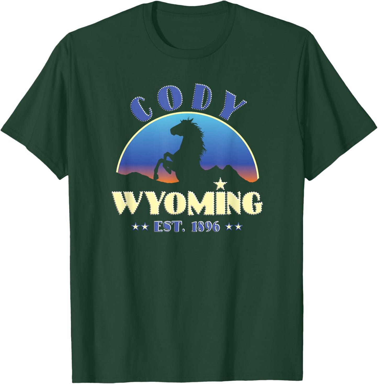 Cody Wyoming WY Wild Horse T-Shirt - T-Shirt | Forest