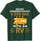 Never Underestimate A Dog Dad With An RV Camper Gifts Men T-Shirt - T-Shirt | Forest