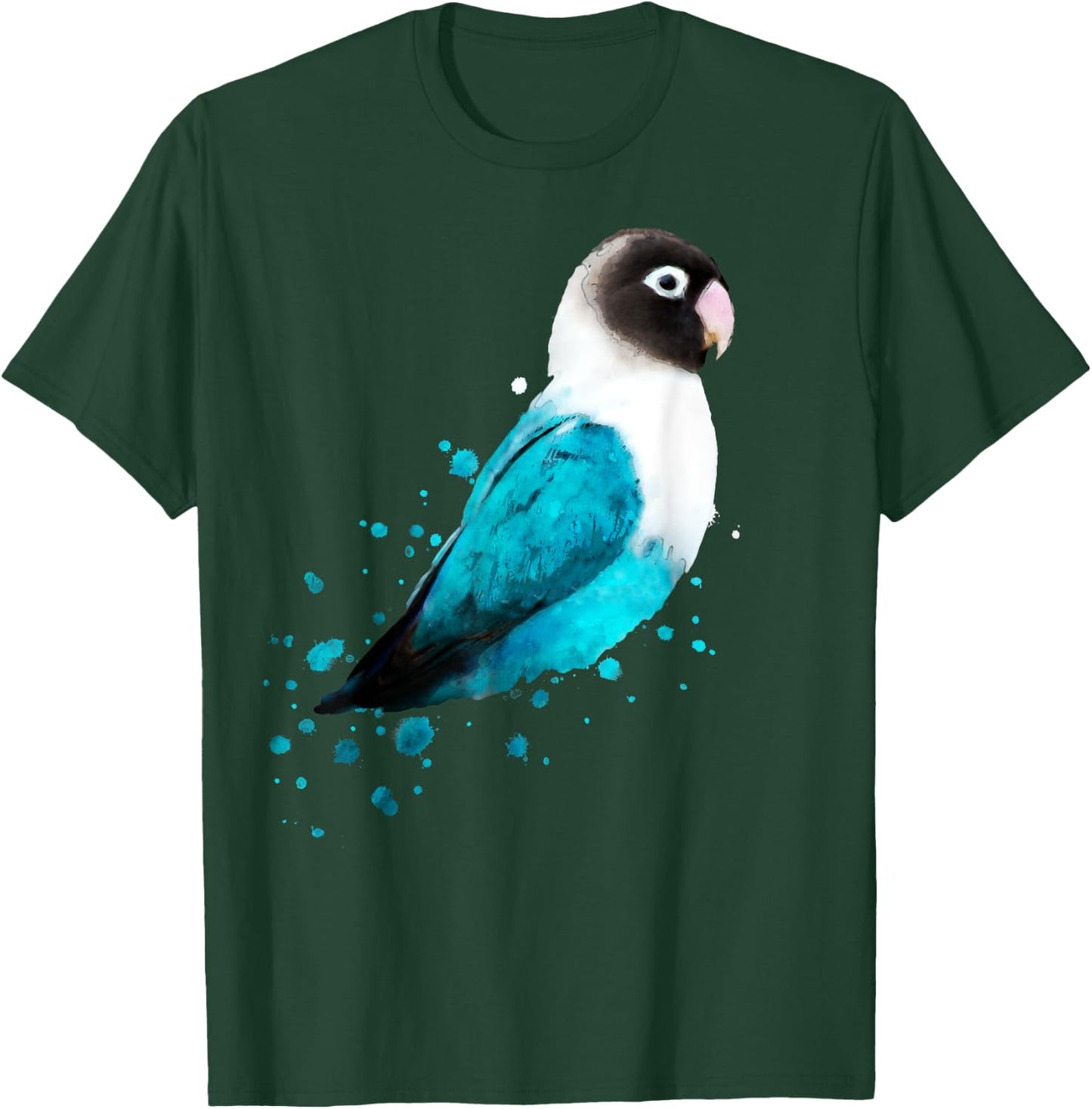 Masked Lovebird, Black-masked Lovebird Parrot Bird T-Shirt - T-Shirt | Forest