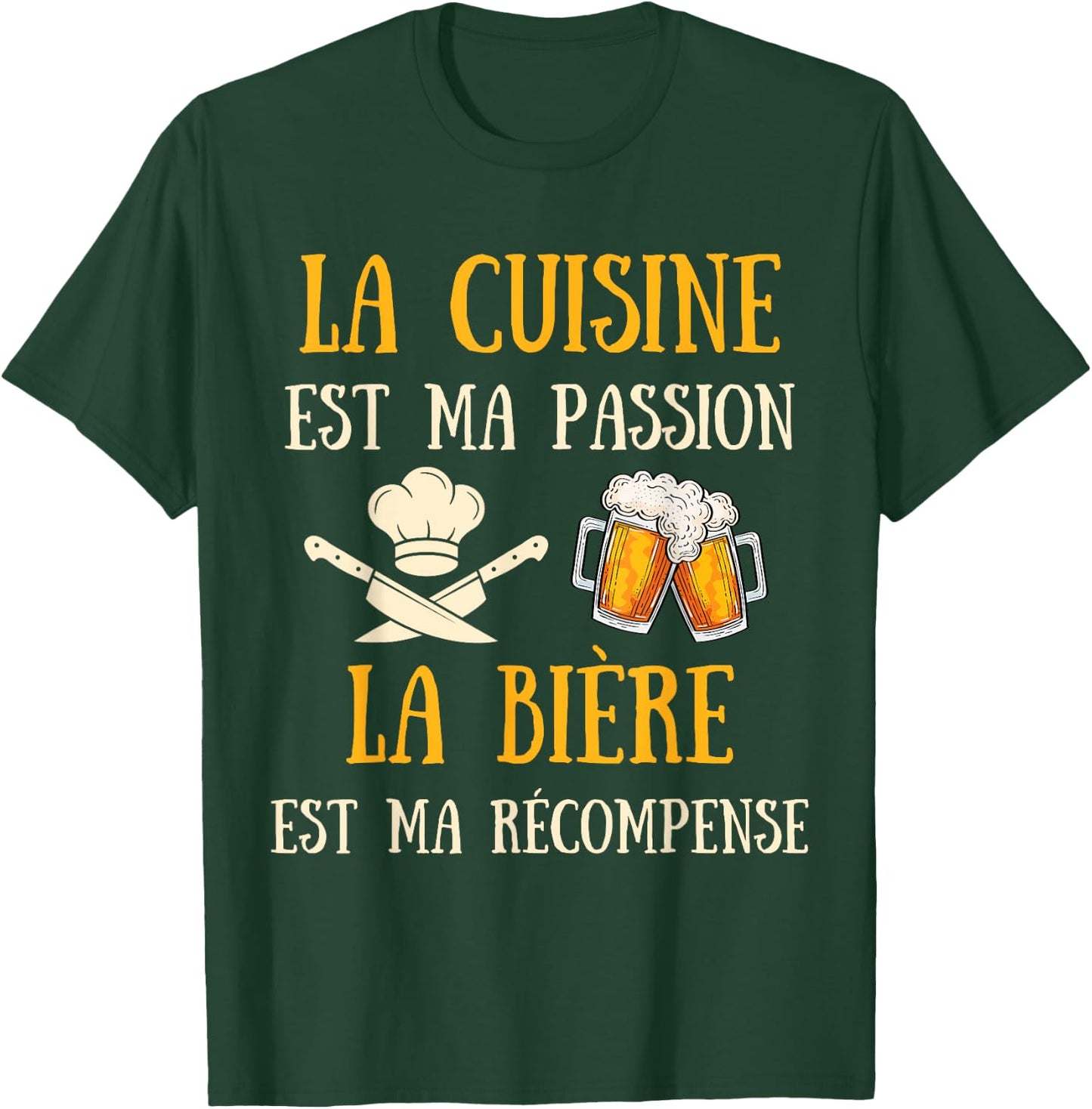 Men's Kitchen Humour Gift Chef Chef Beer T-Shirt - T-Shirt | Forest