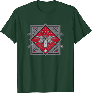 Star Wars Rebel Squadron Rogue One X-Wing Vintage Poster T-Shirt - T-Shirt | Forest