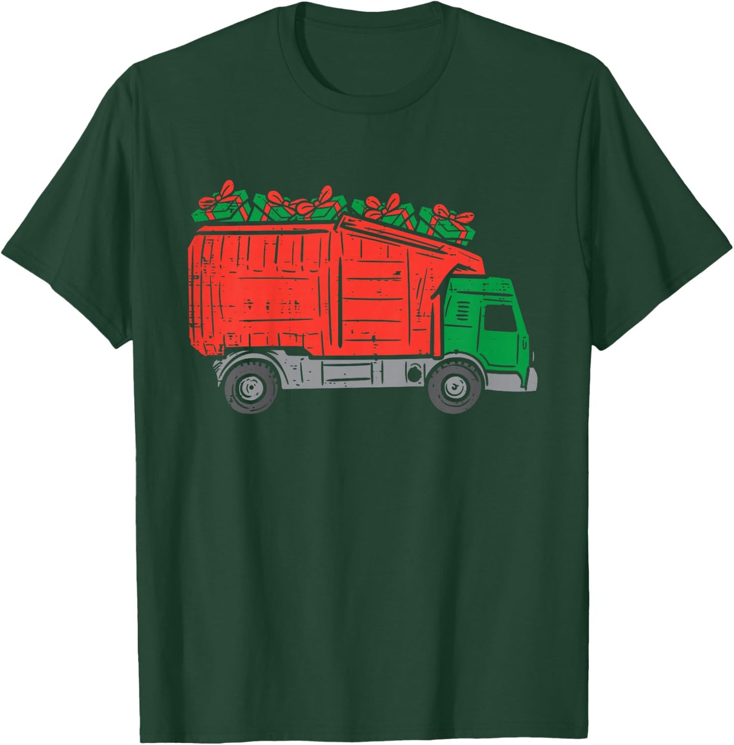 Kids Garbage Truck Xmas PJs Pajamas Toddler Boys Christmas Kids T-Shirt - T-Shirt | Forest