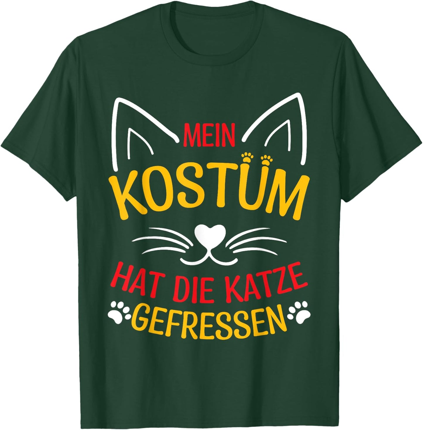 with German Text "Mein Kostüm Hat Die Katze Gefresen", black T-Shirt - T-Shirt | Forest