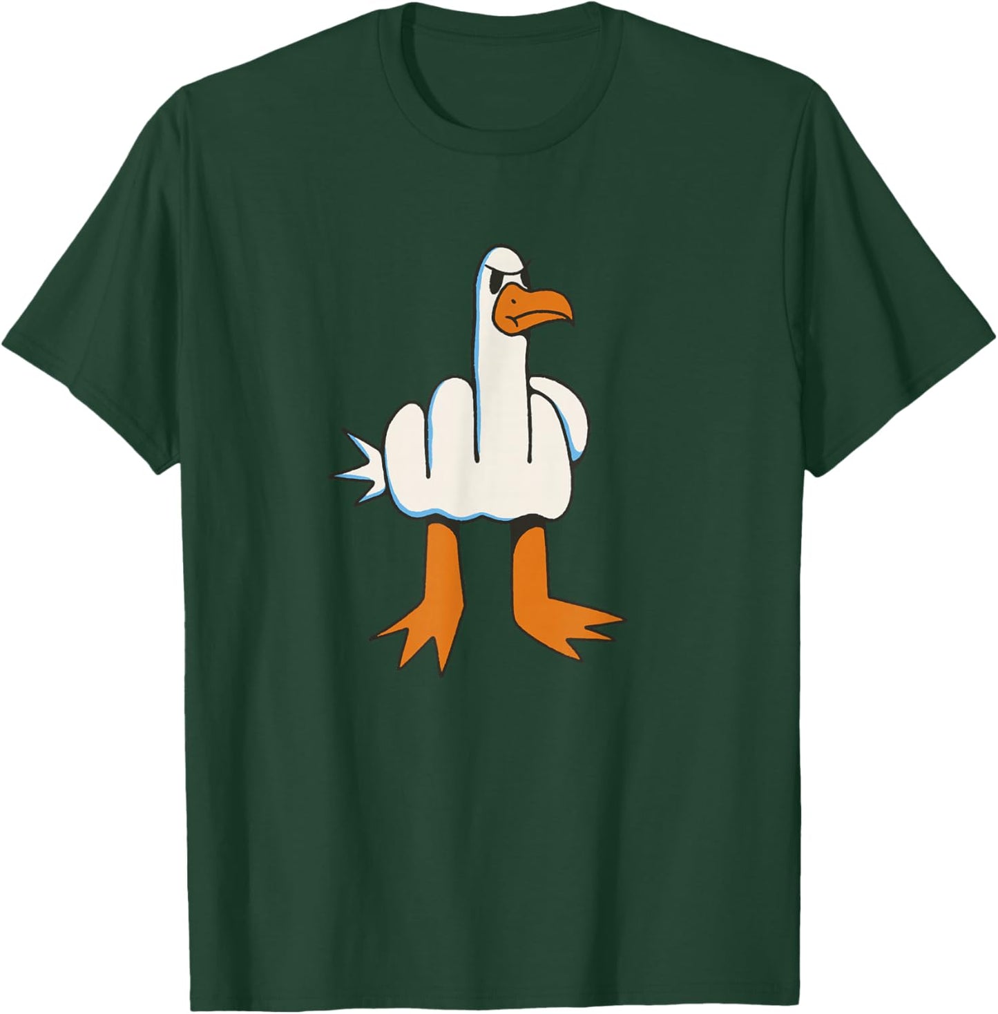 Finger of Honor Animal Seagull , Black, S T-Shirt - T-Shirt | Forest