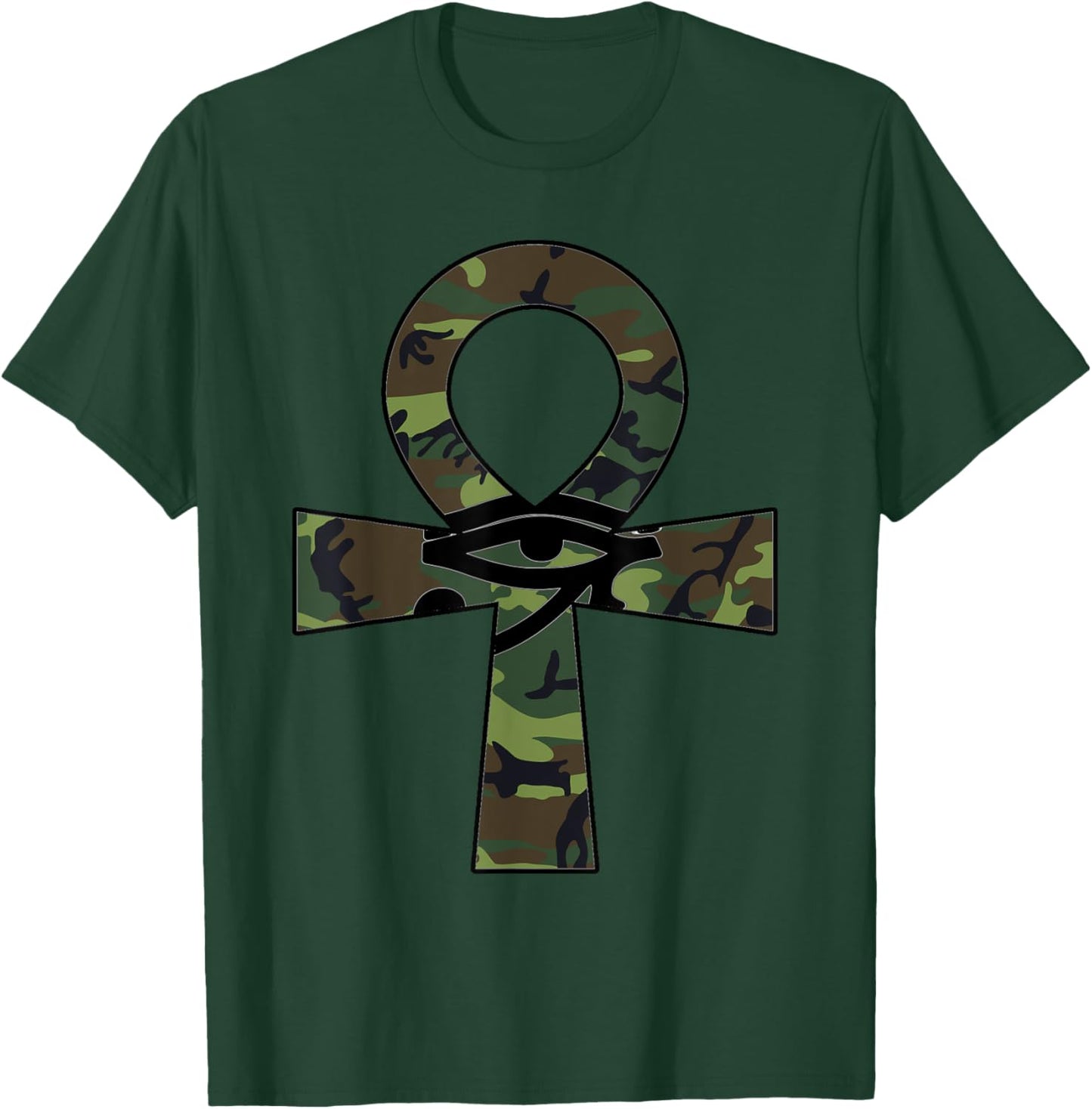 African Pride Shirts Camo Ankh Black Pride T-Shirt - T-Shirt | Forest