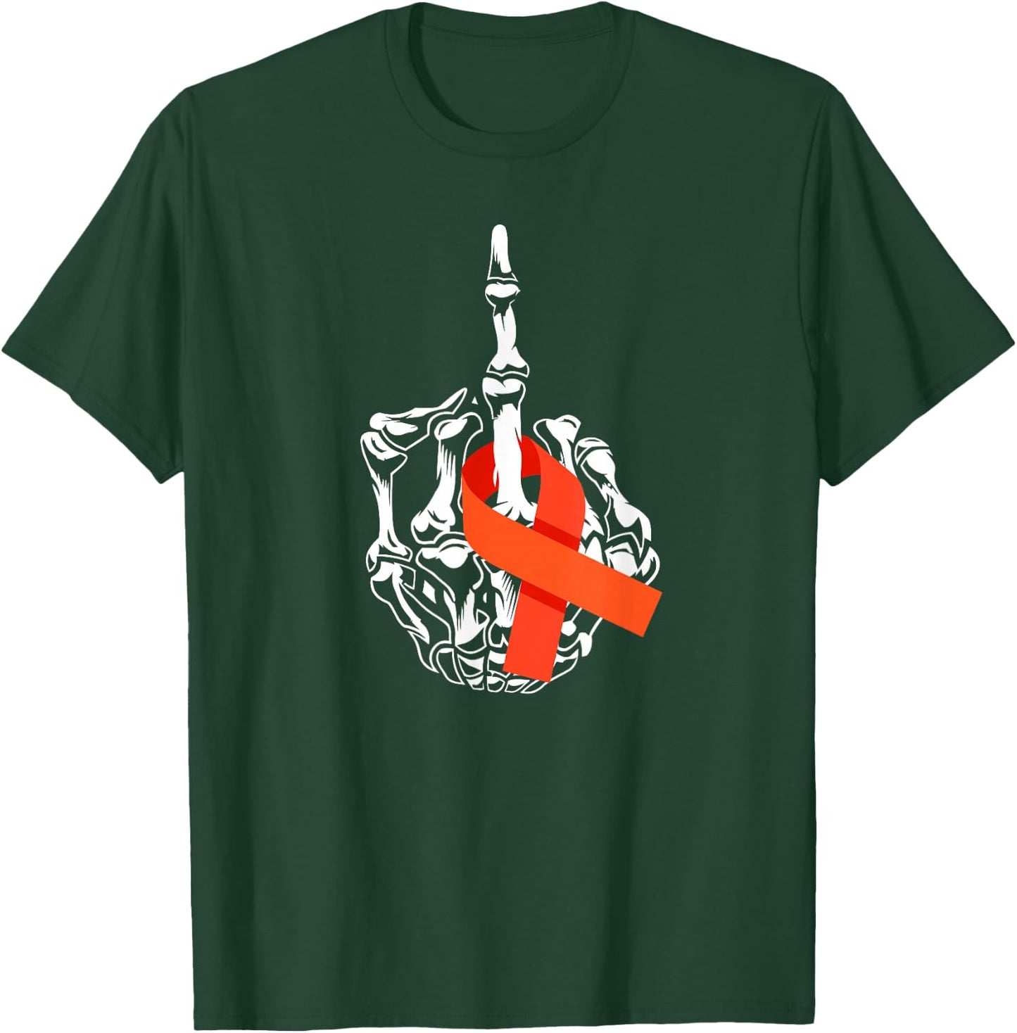 Fuck Leukemia Cancer Middle Finger Leukemia Cancer Awareness T-Shirt - T-Shirt | Forest