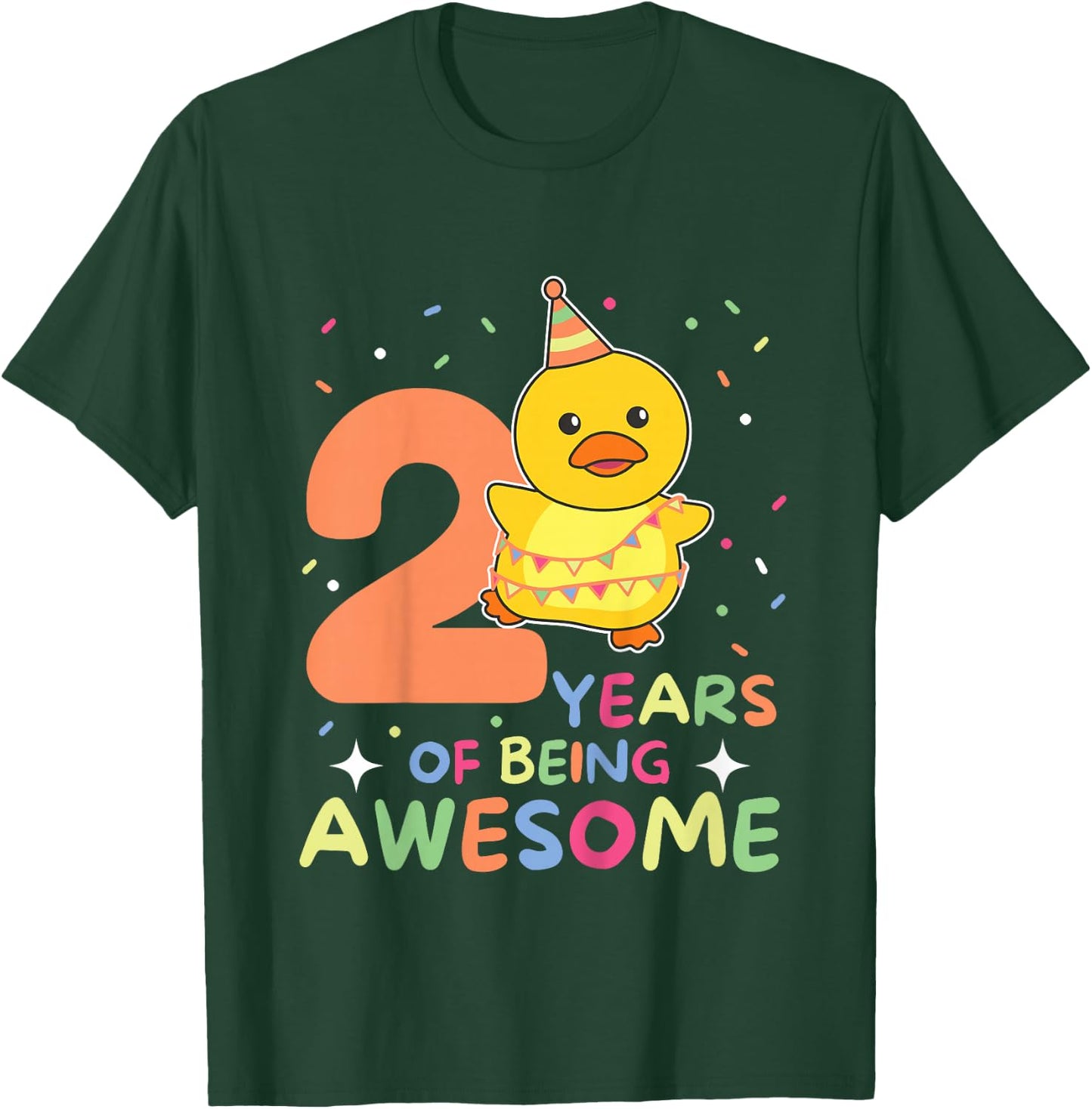 2nd Birthday Duck for Children Two Years Old T-Shirt - T-Shirt | Forest