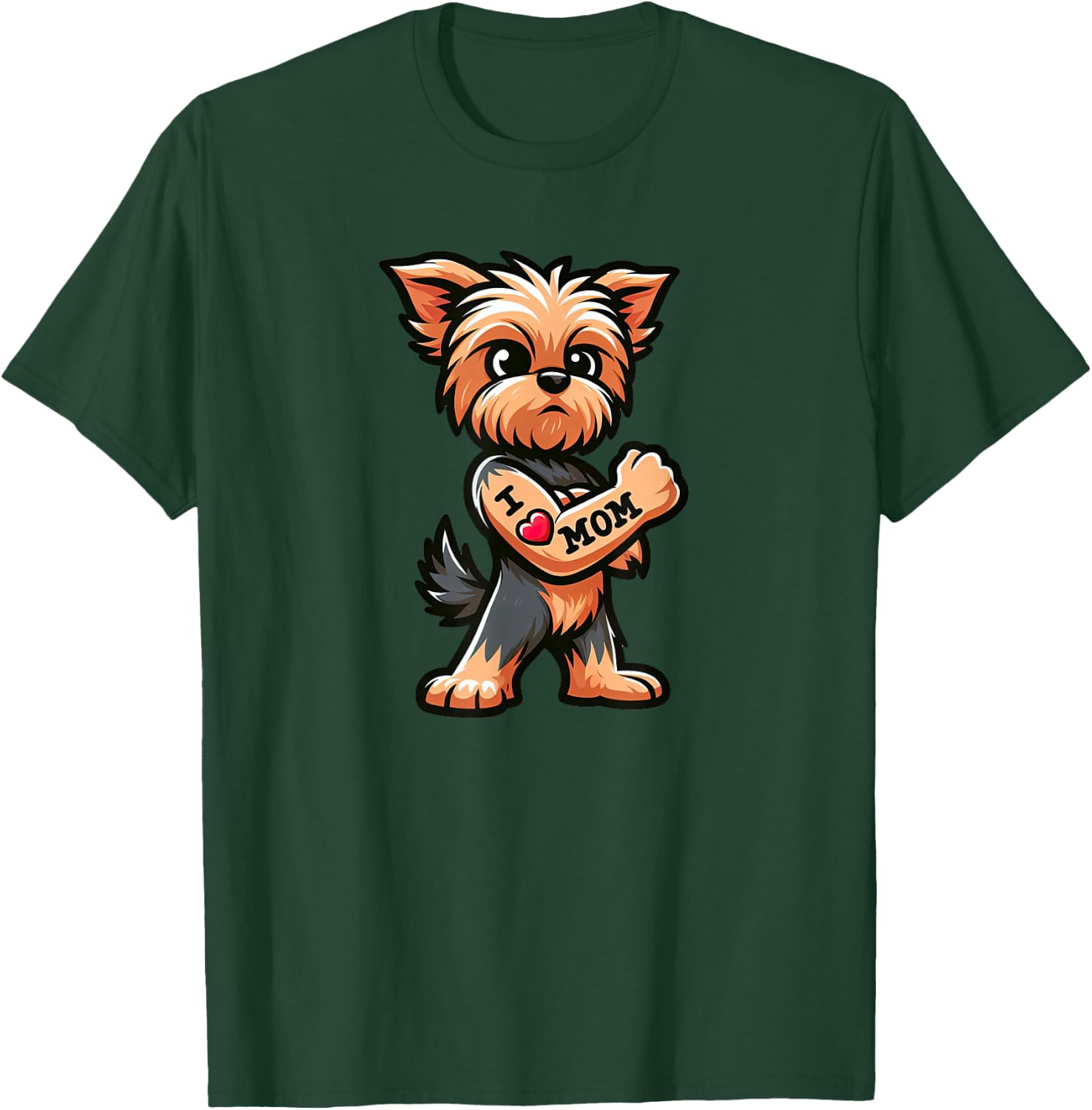 Yorkshire Terrier I Love Mom Funny Dog Tattoo T-Shirt - T-Shirt | Forest