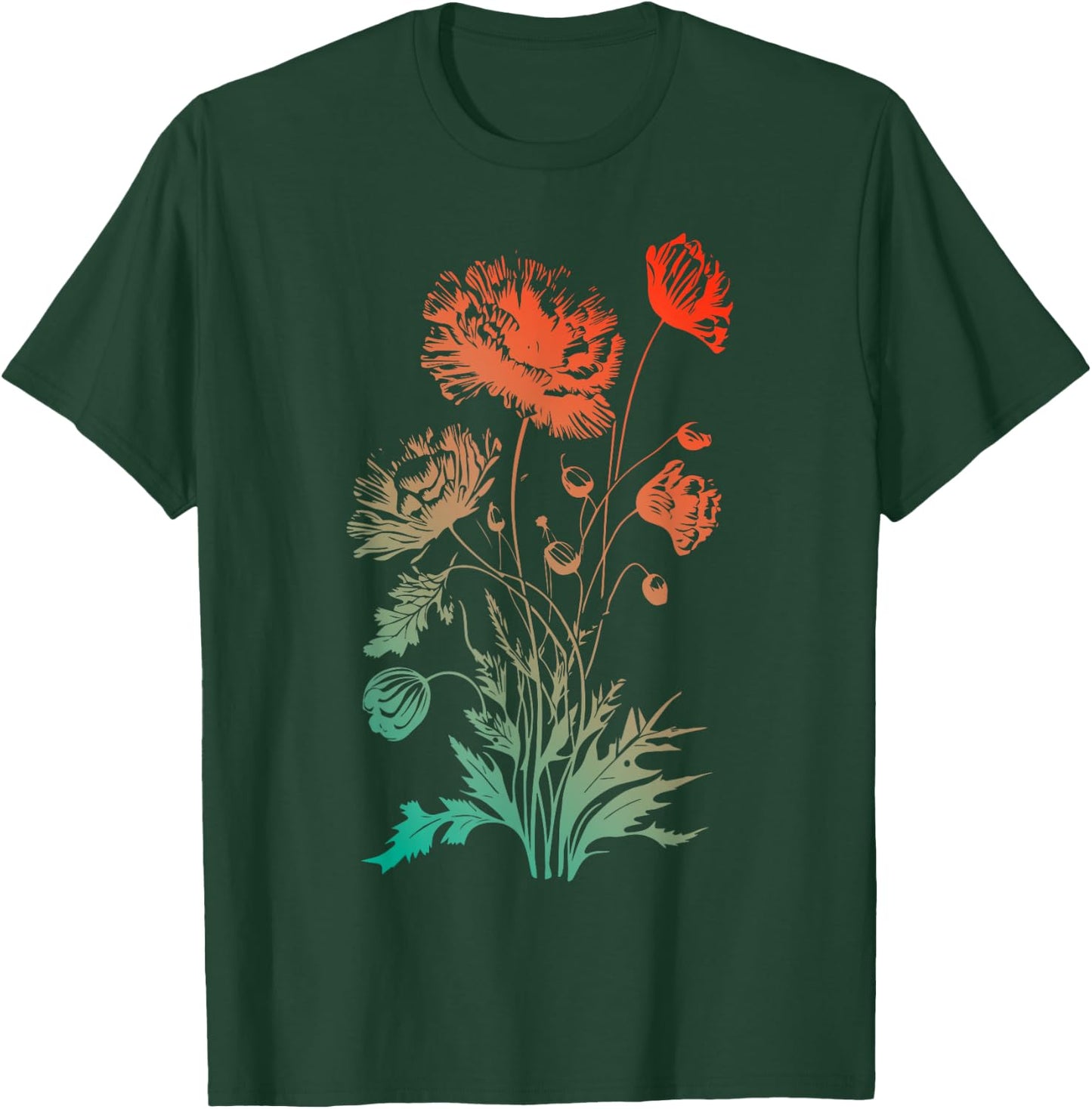 Poppies, spring bloomers, summer, flower, garden, outdoor T-Shirt - T-Shirt | Forest