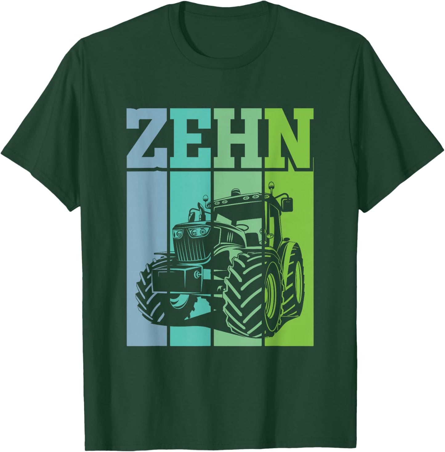 Children's Birthday 10 Years 10th Birthday Tractor , black T-Shirt - T-Shirt | Forest