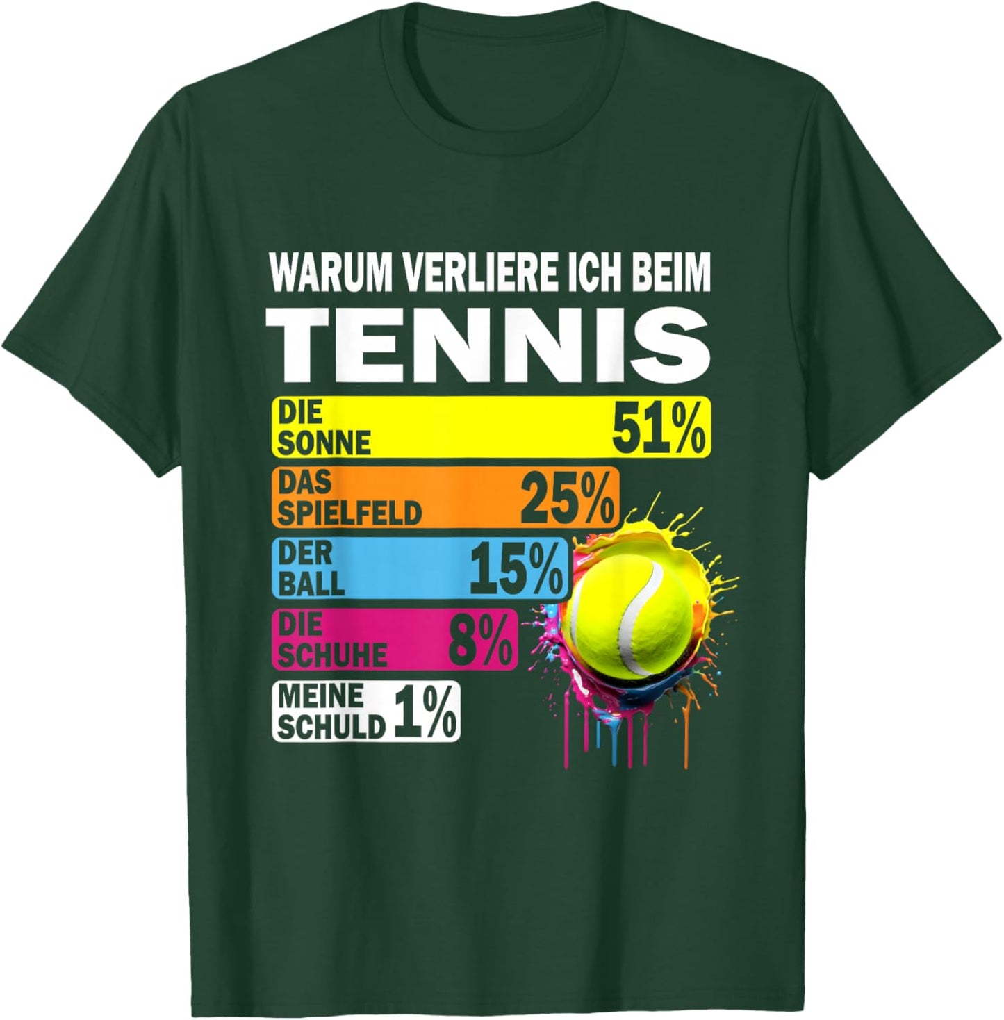 Tennis Motif Excuse Loser Training Tennis , black T-Shirt - T-Shirt | Forest