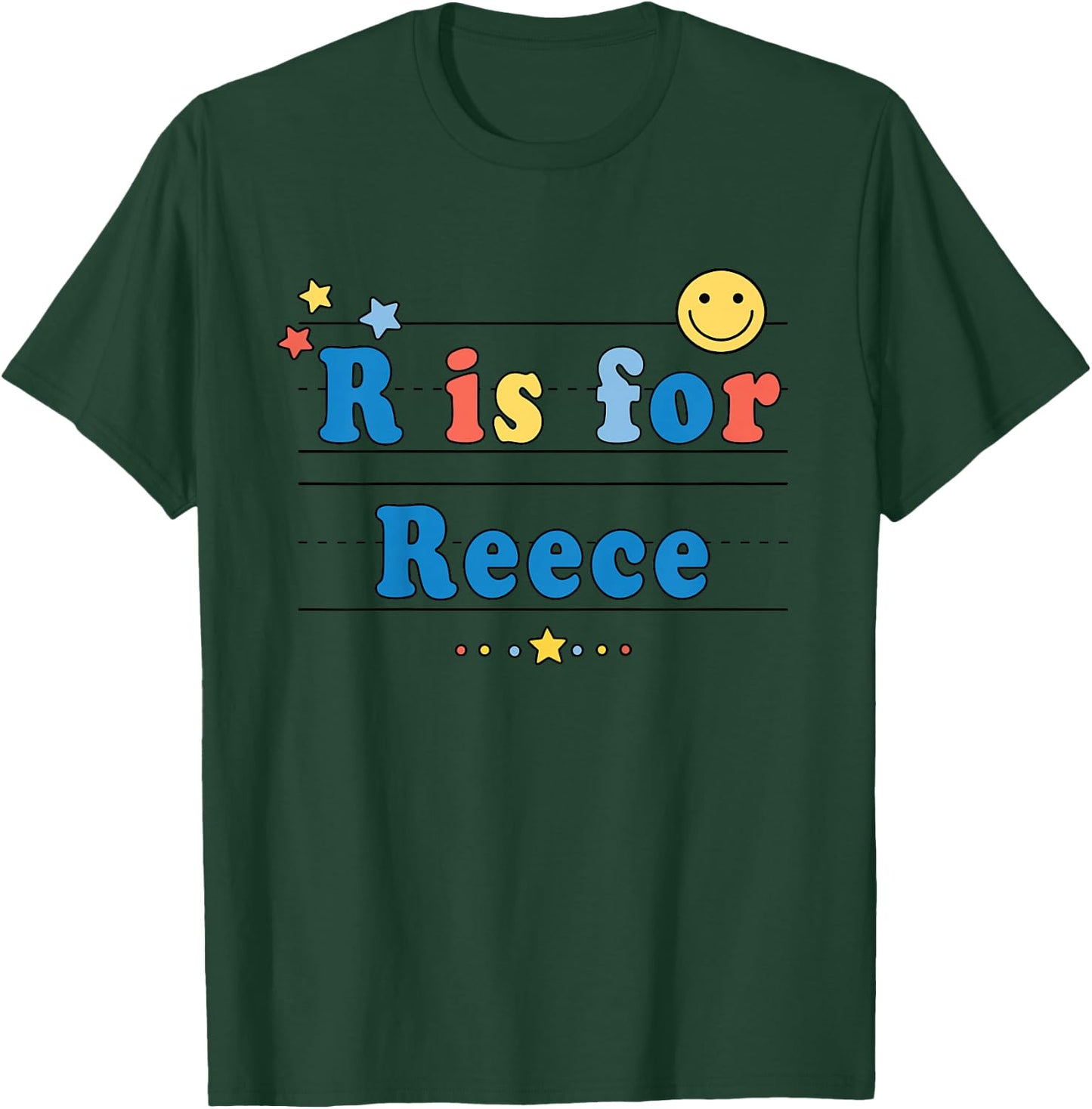 Kids Reece Name Shirt Alphabet R is for Reece T-Shirt - T-Shirt | Forest