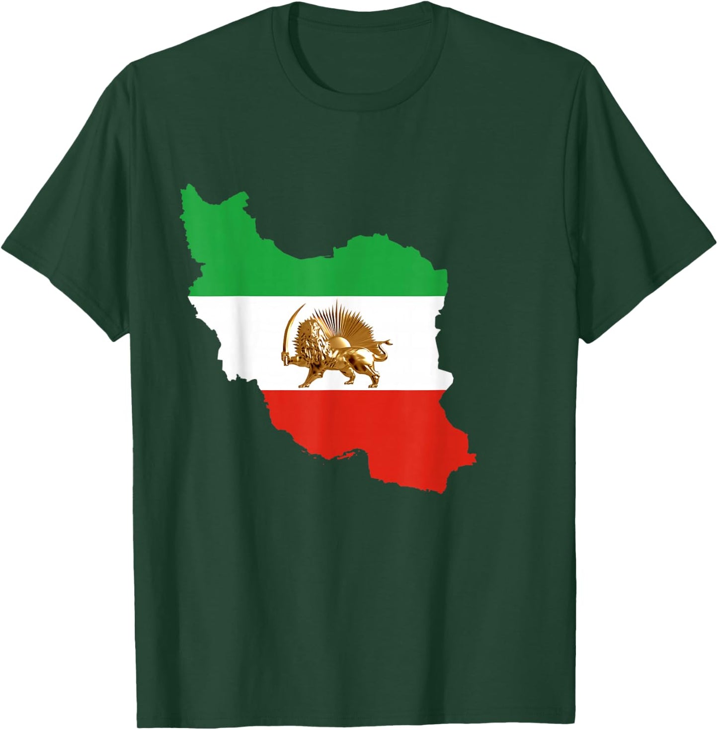 Iran Free Iran Iran Flag Lion Pahlavi Shah King , black T-Shirt - T-Shirt | Forest