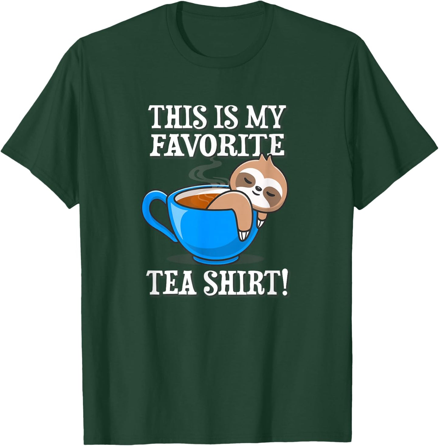 Funny Anime Design Kawaii Favorite Tea Shirt Sloth Lover T-Shirt - T-Shirt | Forest