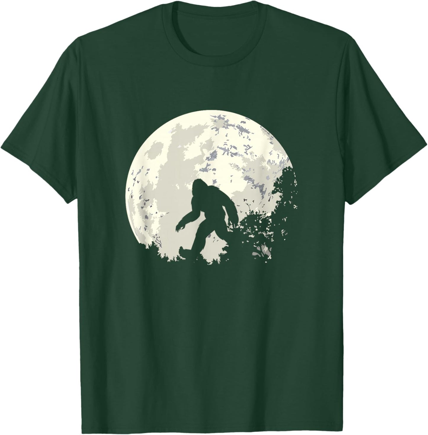 Bigfoot Moon Sasquatch T Shirt - I Believe in Bigfoot T-Shirt - T-Shirt | Forest