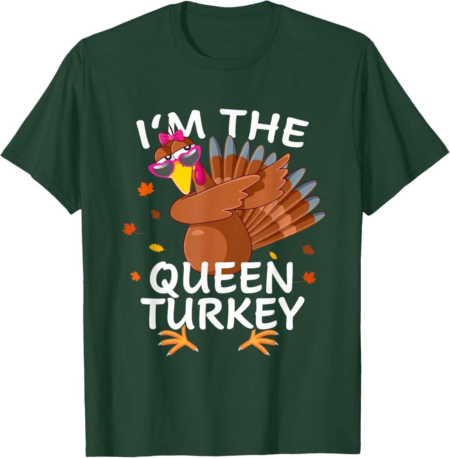 Queen Turkey Matching Outfit Thanksgiving Pajamas Family T-Shirt - T-Shirt | Forest